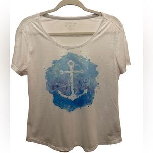 Reel Legends Womens Anchor Design White with Blue and purple accent Size PL